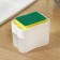 A dispenser for a detergent with a stand for a lobby of a share, a sponge included, 385 ml, white color