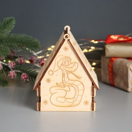 New Year's Domik box "Snake, Fairytale NG" 12x10x14 cm-1
