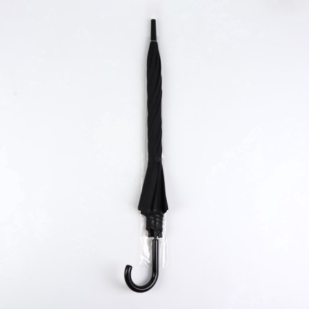 Umbrella - semi -automatic cane "plain", 8 spokes, r = 46 cm, black color-3