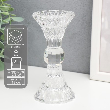 Glass of glass per 1 Crystal candle Transparent 13x6x6 cm