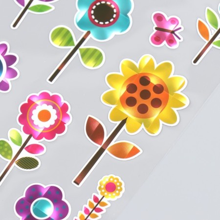 Sticker plastic holography "flowers" 29x11 cm-2