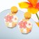 Earrings Plastic "Flowers" are large, colored