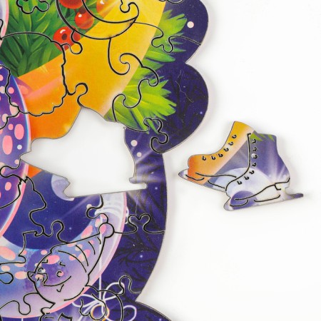 Puzzles Figure Wooden “Magic Snake” with holography, 137 elements, symbol of the year 2025-3