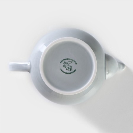Porcelain kettle "Watercolor", 400 ml, light-gray color-6