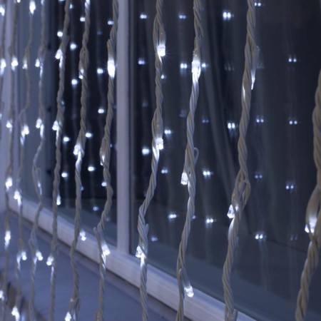 Garland "waterfall" 2 × 6 m, IP44, UMS, white thread, 1500 LED, white glow, 8 modes, 220 V-2