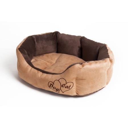 Manchester Lynchik "Heart" No. 1, Artificial suede/velor, 49 x 45 x 16 cm, beige