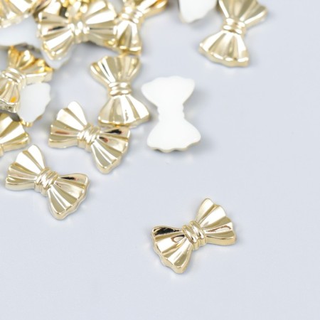 Decor for creativity plastic "Bows" gold set 30 pcs 0.9x1.3 cm