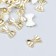 Decor for creativity plastic "Bows" gold set 30 pcs 0.9x1.3 cm