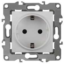 2p+E Schuko, 16A-250V, IP20, ERA12, White