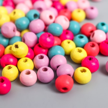 Set of wooden beads "Astra" light mix, 8 mm, 18g-1