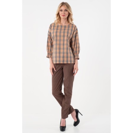 Female blouse, size 44, brown color-6