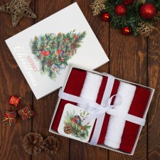 New Year. Set of terry towels Ethel Merry Christmas 30x30 cm -5pcs, 100% HL, 340g/m2
