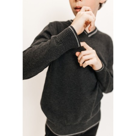 Jumper for boys, height 110-116 cm, dark gray color-7