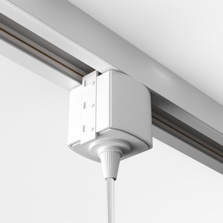 Connector for the track system Technical tra010-1-a-w, 3.5x3.8x4 cm, white color-2