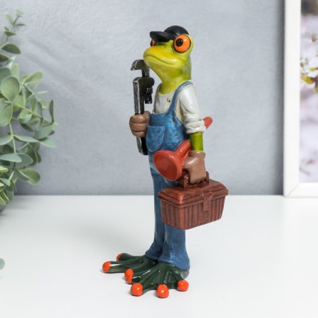 Souvenir Polystone Lak "Frog - locksmith" 17x6.8x8.8 cm-3