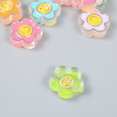 Acrylic Busina "Flower Smail" mix 2.6x2.6x0.8 cm-2