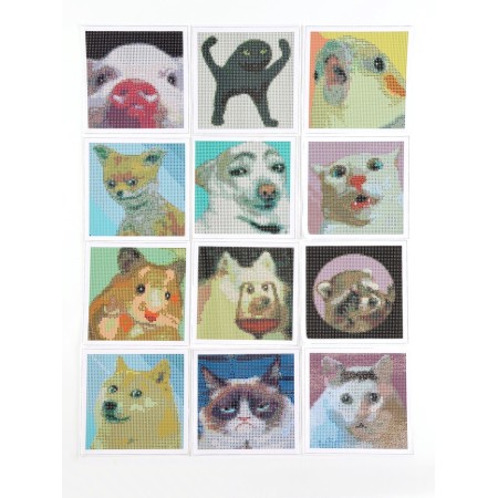 Diamond mosaic 12 in 1 "memes", 14.5 x 14.5 cm-3