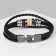Bracelet Unisex "Style" disks, black color with gray metal, 21.5 cm