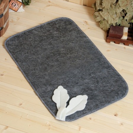 Bath and sauna rug "oak", gray felt, 33x50 cm
