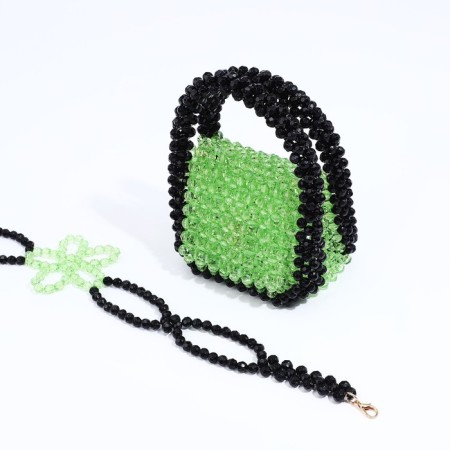 Bag-clate on magnet, long belt, green color-2