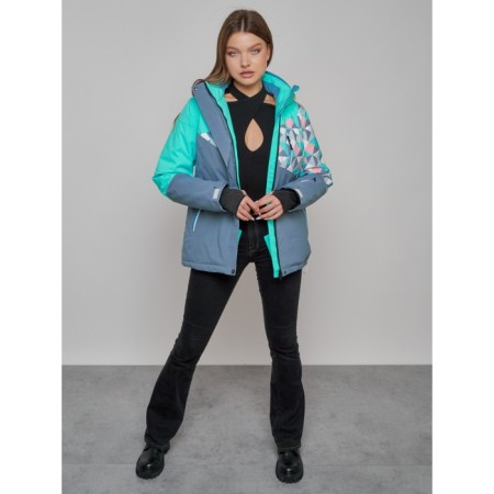 Ski jacket female, size 46, turquoise color-15