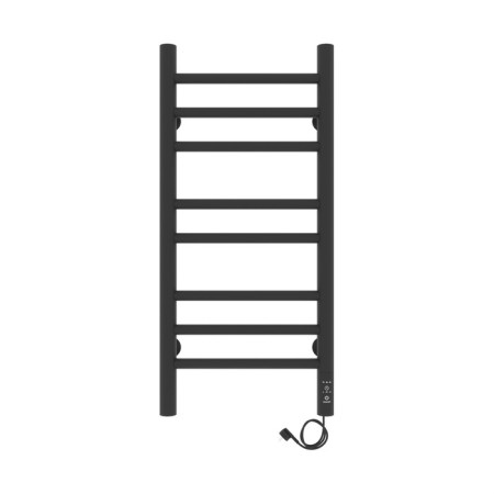 Two -heated towel rail Laris lavender ChKCh, 300x700 mm, 8 crossbars, right, black
