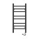 Two -heated towel rail Laris lavender ChKCh, 300x700 mm, 8 crossbars, right, black