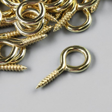 Screw-eye screw for attaching paintings, gold photographs (set 50 pcs) 2.8x1.3 cm