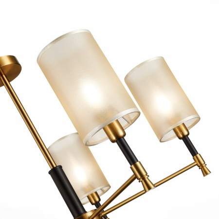 Ceiling EVOLUCE lamp. Sle300302-05. Granze. 5x40 watts, E14, 70x70x45 cm, brass color, black-4