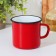 Enameled mug, 400 ml, red color