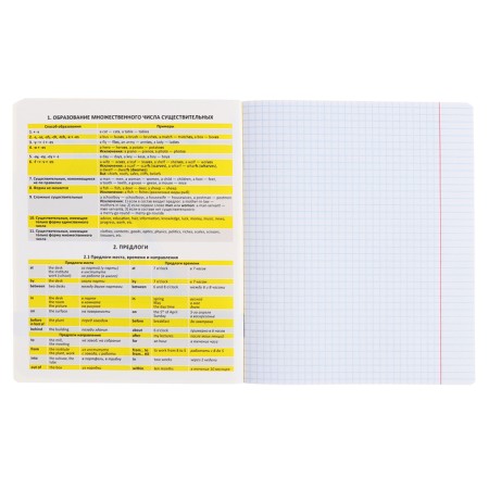 Subject notebook, 48 sheets, cage, English, Erichkrause "BENFORMED", plastic cover silk-screen cover, Bloc Offset 100%, info block-3