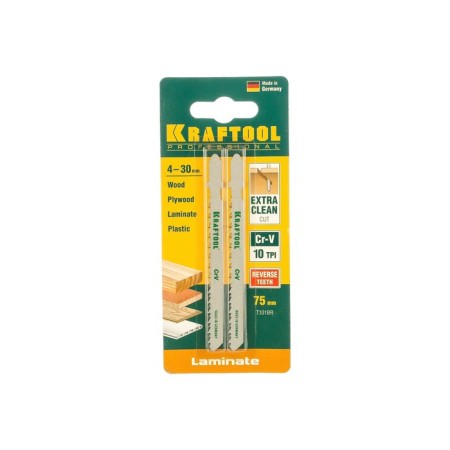 Fabric for the jigsaw Kraftool 159516-2.5, on wood, step 2.5 mm, 75 mm, 2 pcs.-1