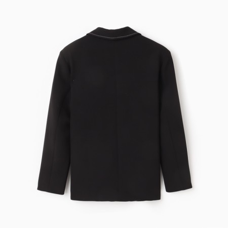 Women's jacket with a stamping minku: classic color black size 42-9