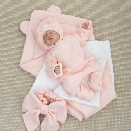 Kinderlitto “Muslin” discharge kit, 4 items, height 50-56 cm, color pink peach-6