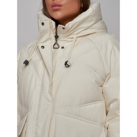 Coat insulated winter female, size 44, beige color-12