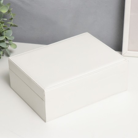 Casket to the leatherette for jewelry "White matte" 8.7x23x17.5 cm-5