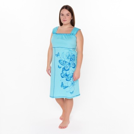 Night shirt female, blue color, size 54