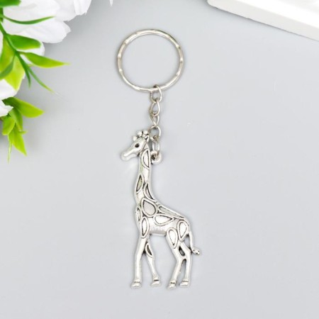 Metal key "Giraffe" silver 5x2 cm