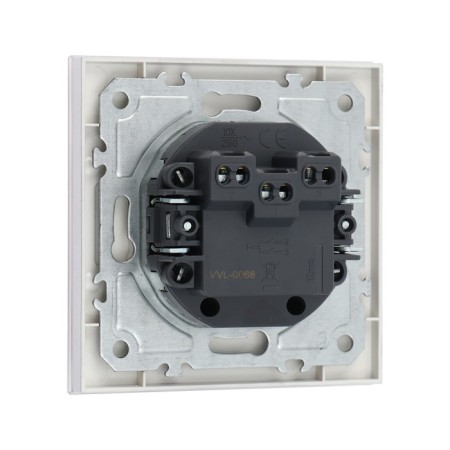 Tot Matte Glass switch, 10 a, 2 cl., Hidden, glass, silver-3