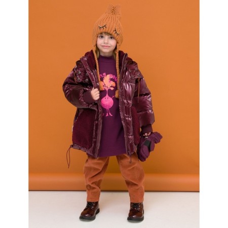 Pants for girls, height 98 cm, brown color-4