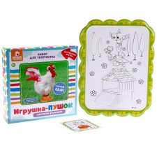 Set for creativity: creating a toy from fur sticks and coloring 