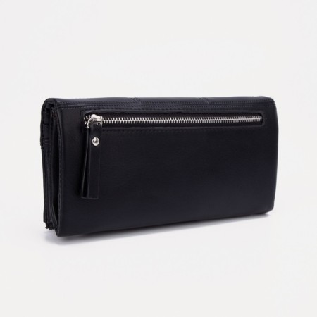 Women's wallet on magnets, black color-1