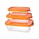 Set of glass containers, orange color, 3 pcs.