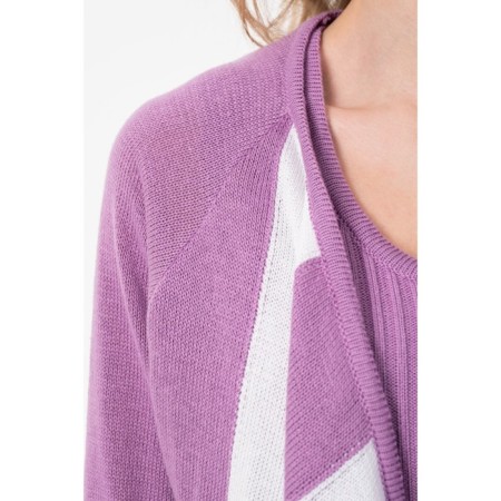 Cardigan female, size 48, lilac color, white-2