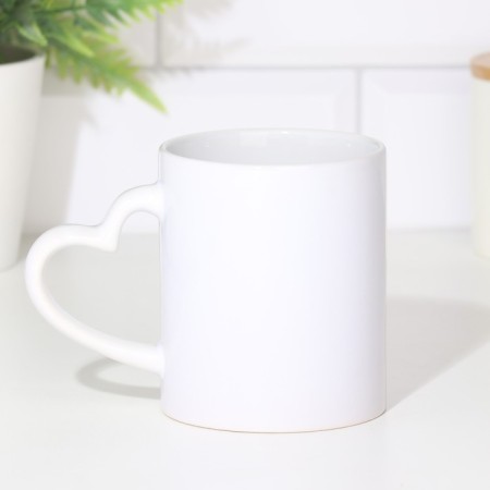 Sublimation mug with a figured hand "Heart" white inside and pen standard 320ml-2
