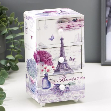 Casket tree chestnut "Eiffel Tower and Lavender" 19.5x11x8 cm