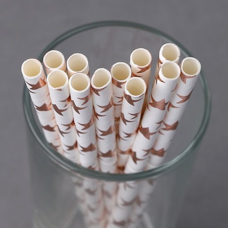 Pink Stars cocktail tubes, set of 12 pcs.-3