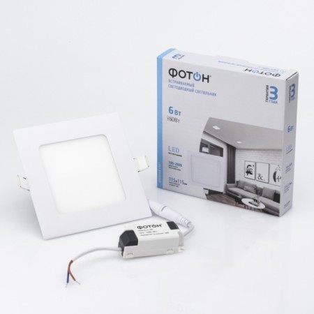 LED lamp built-in square "photon" Cli-6w4200k-S-1