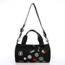 Youth bag with zipper, black color