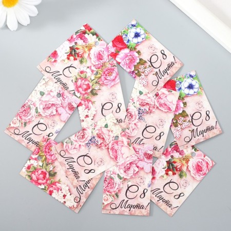 Cardboard "Flower composition" set 10 pcs (5 types) 4x6 cm-1